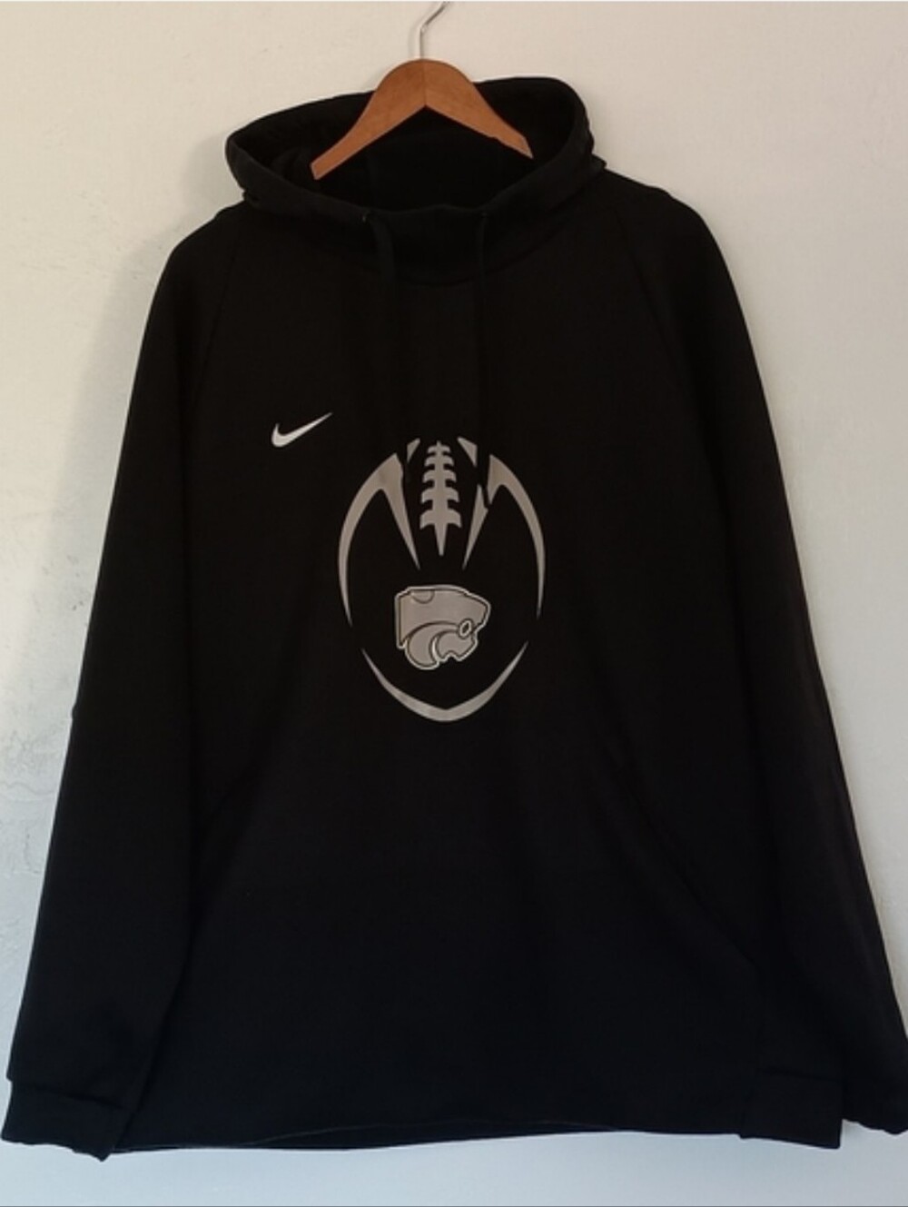 Nike Kansas State Wildcat Football Gray Graphic Hoodie